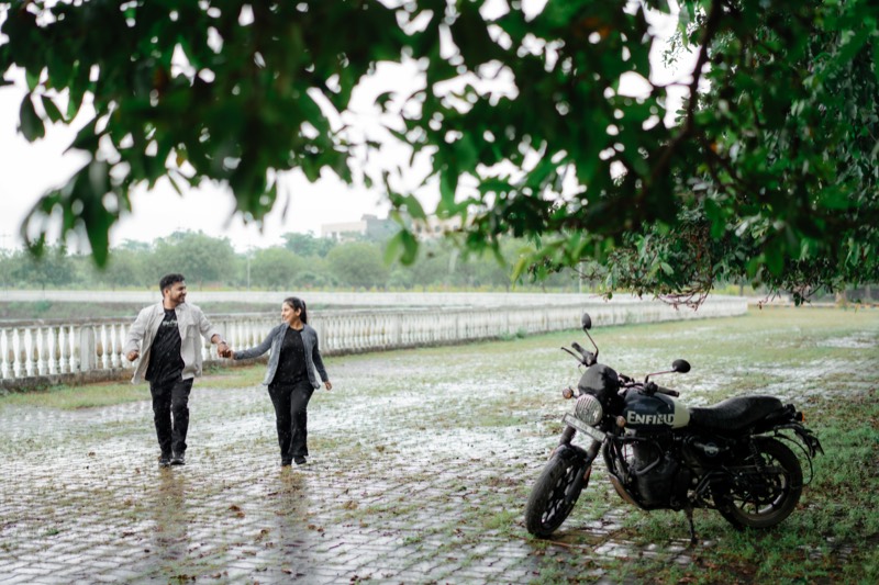 Rain, and a Royal Enfield